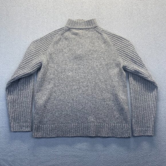 Men’s Newton Trading Company Beautiful Half Zip Sweater Gray Lambswool Size M - Picture 2 of 8
